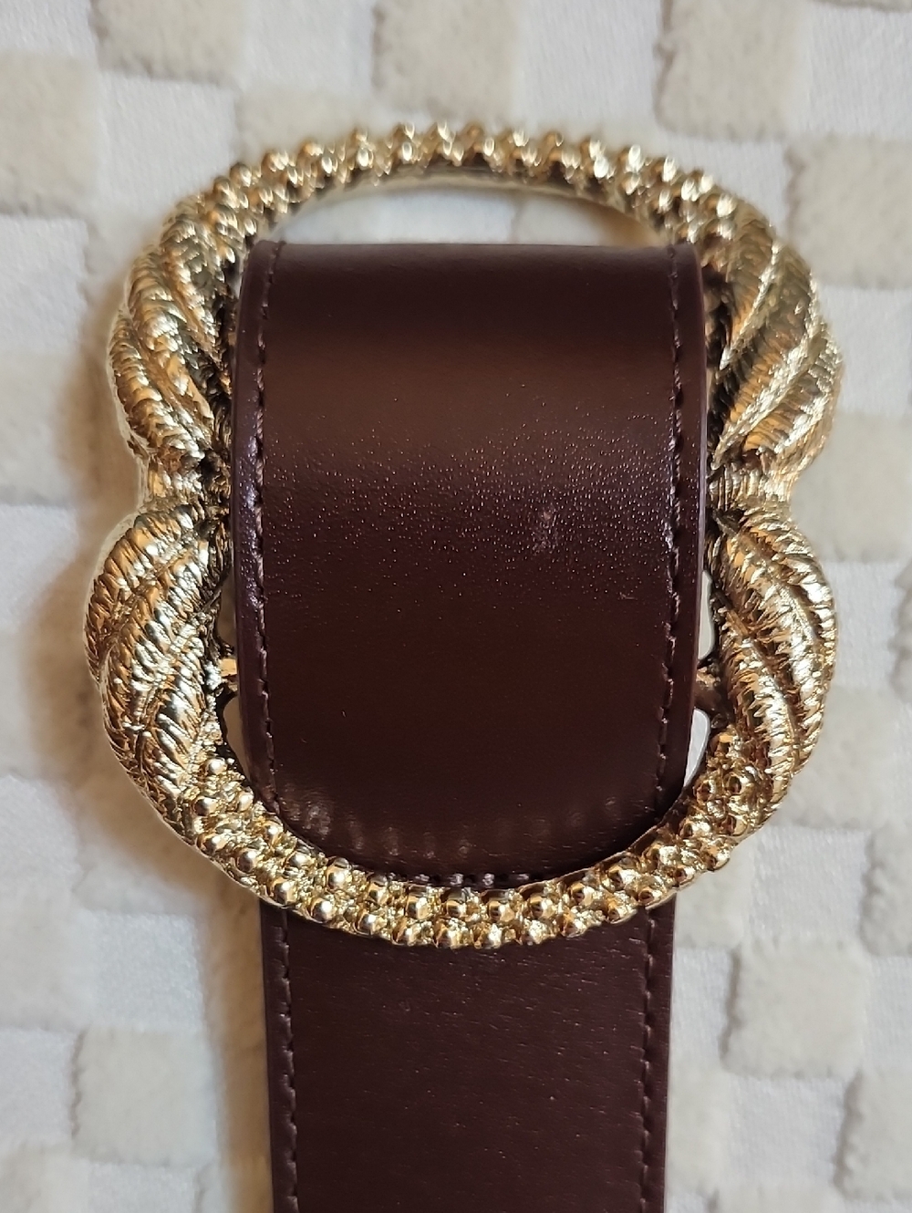 Sézane (Rare) Artemis Belt Bovine Leather Designer Chocolate Glacé Brown 80 - Picture 6 of 6